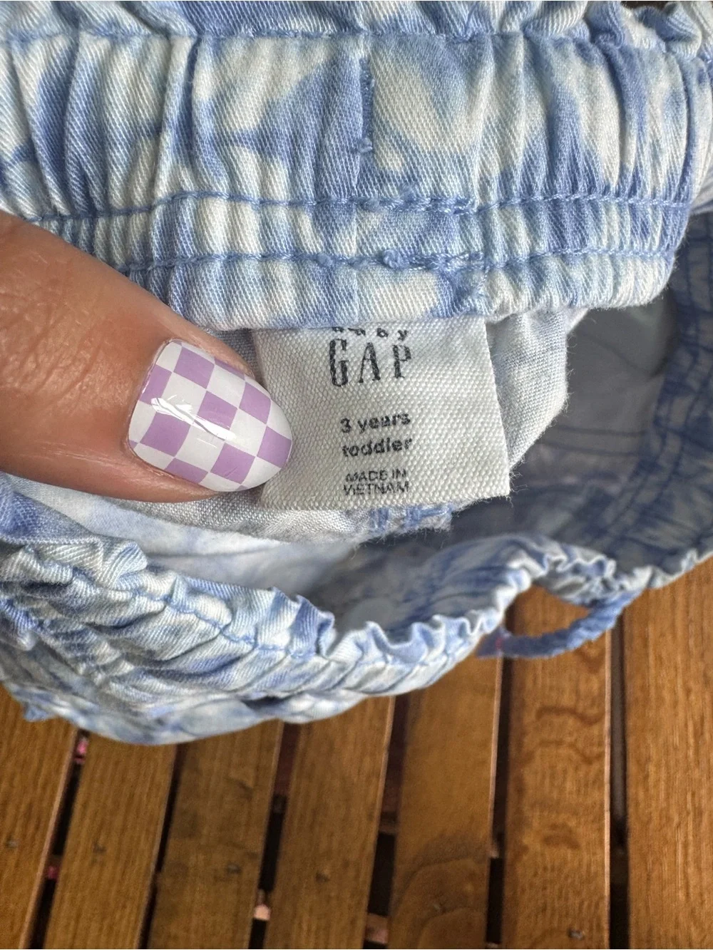 GAP Light Blue Tie-Dye Drawstring Girl’s 3T Shorts